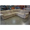 Image 1 : 4 PIECE BEIGE RECLINING SECTIONAL