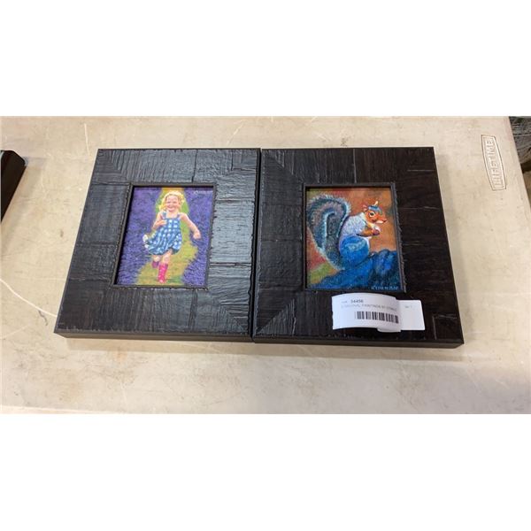2 ORIGINAL PAINTINGS BY DONALD CURRAN - HAVING FUN AND SQUIRREL