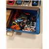 Image 2 : TACKLE BOX WITH SLOT CARS, CORGI DIE CAST AND MORE