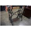 Image 2 : CAST IRON BASE GLASS TOP ARLINGTON TRESTLE TABLE