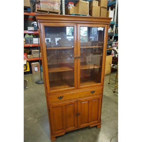 65 INCH TALL GLASS DOOR CABINET