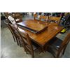 Image 2 : MODERN DINING TABLE WITH METAL ACCENTS, 2 LEAFS AND 8 CHAIRS