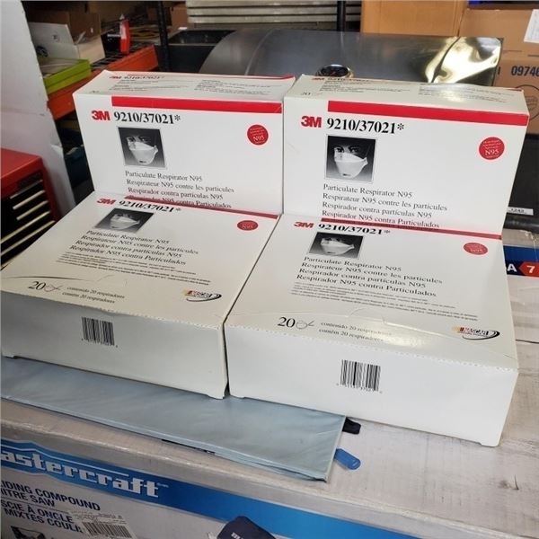 4 BOXES OF NEW 3M N95 PARTICULATE MASKS