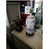 Image 1 : HAND PAINTED TABLE LAMP AND CERAMIC TABLE LAMP