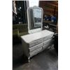 Image 1 : WHITE 6 DRAWER DRESSER WITH MIRROR