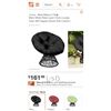 Image 1 : Black Metal Steel Lawn Chair Lounge Chair 360-Degree Swivel Soft Cushion