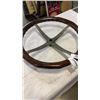 Image 3 : VINTAGE HORN AND WOOD STEERING WHEEL