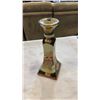 Image 2 : 3 HAND PAINTED JAPAN ITEMS - VASE AND 2 CANDLESTICKS