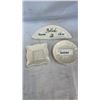 Image 1 : 2 BELLEEK IRELAND CHINA PLATES AND DISPLAY SIGN