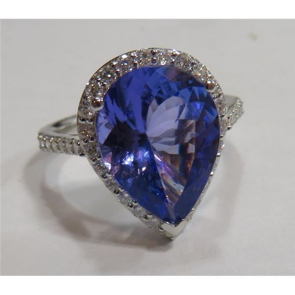 $11,316 Appr. Tanzanite & Diamond Ring 18K