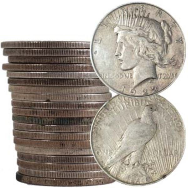 20 pcs. Mixed Dates SIlver Peace Dollars