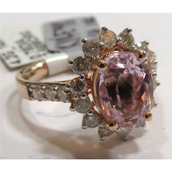 $5240 Appr. Morganite & Diamond Ring