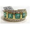 Image 1 : $11,932 App. Emerald & Diamond Ring