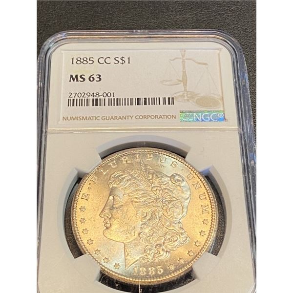 1885 CC MS 63 NGC Morgan Silver Dollar