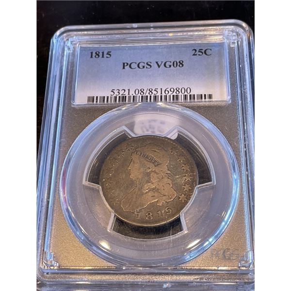 1815 VG8-PCGS Bust Quarter Dollar