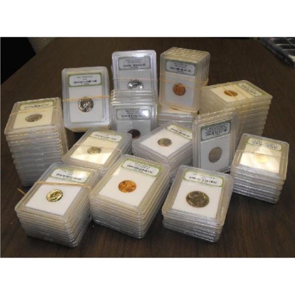 (100) BU and PROOF slabbed US Coins - INB