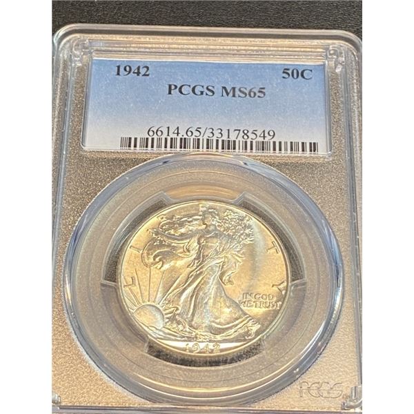 1942 MS 65 PCGS Walking Liberty Half Dollar