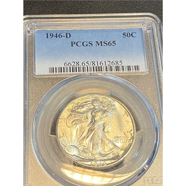 1946 d MS 65 PCGS Walking Liberty Half Dollar