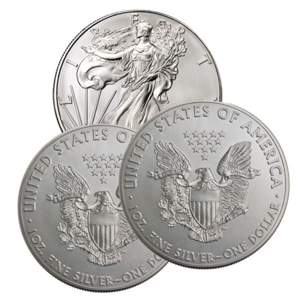 (3) US Silver Eagles - Random Dates