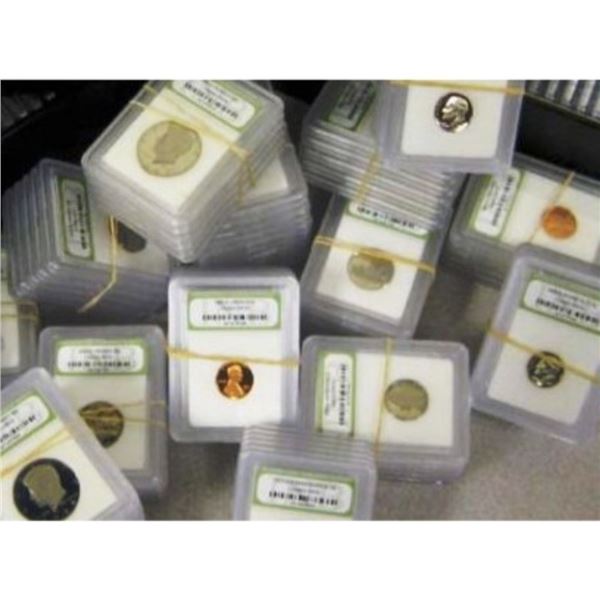 (100) PROOF and BU Coins in Slabs