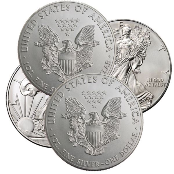 (4) US Silver Eagles - Random Dates