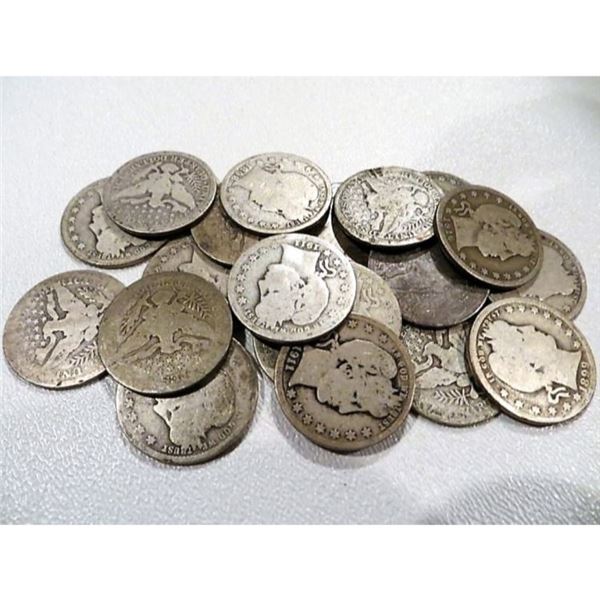 $5 Face Value Barber Quarters - 20 pcs. 90%