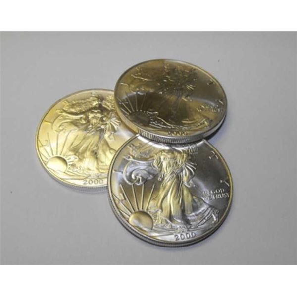 Lot of (3) US Silver Eagles