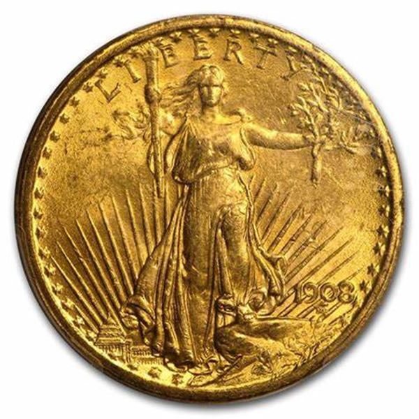 1908 NM $20 Gold Saint Gaudens