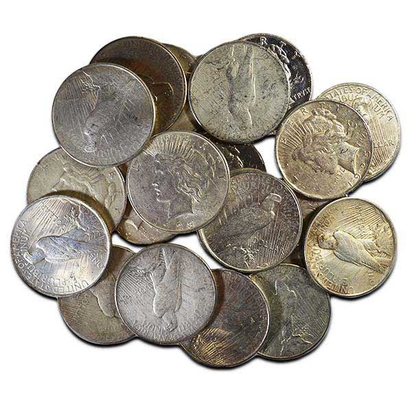 (20) Random Date Peace Silver Dollars