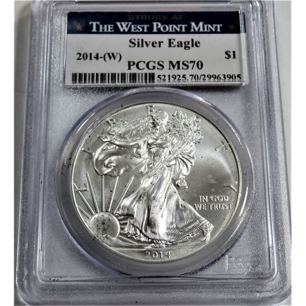 2014 West Point Mint MS 70 PERFECT Silver Eagle