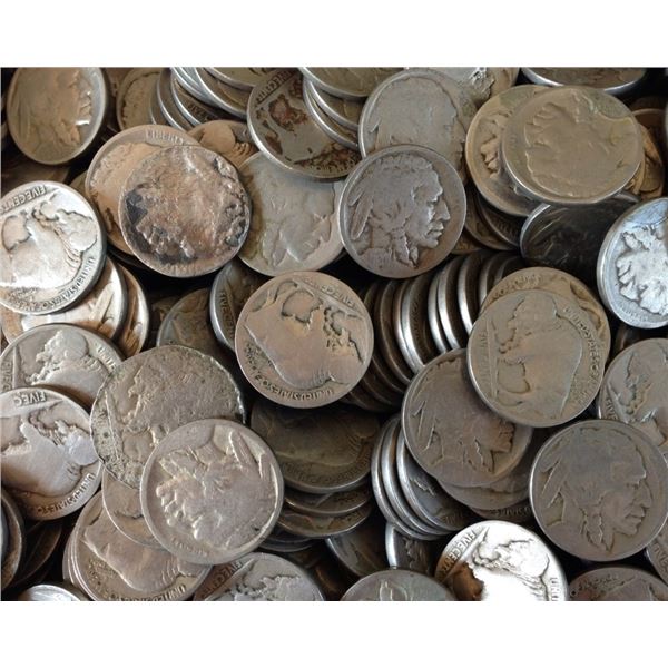 Lot of (100) Buffalo Nickels Readable Dates