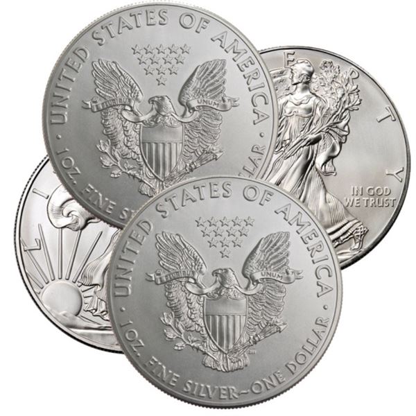 Lot of (4) US Silver Eagles - Random Dates