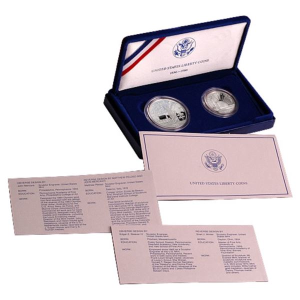 1986 Statue of Liberty 2 coin Set