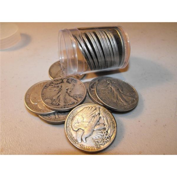 (20) Walking Liberty Half Dollars  in roll tube