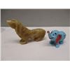 Image 1 : Carved Stone Dog Bassett Hound & Elephant Friend