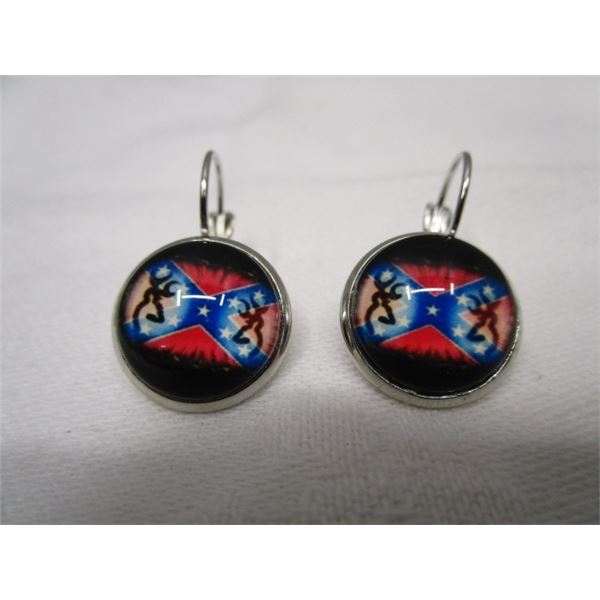 Confederate Flag Pierced Earrings