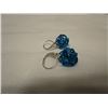 Image 1 : Pierced Blue Wire Wrapped Earrings