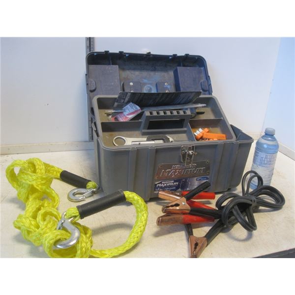 Tool box with Booster cable/tow rope/etc