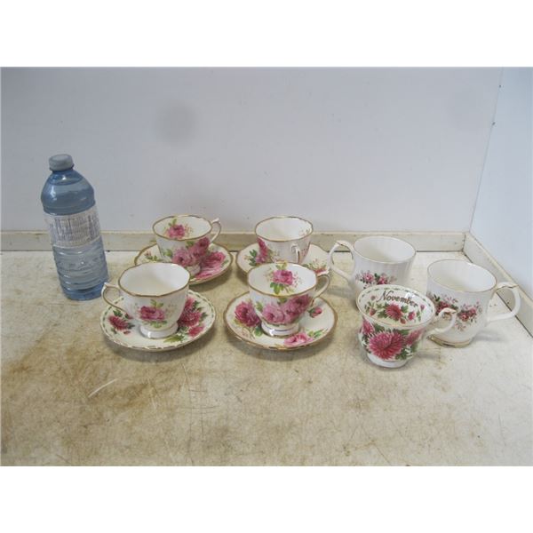 Misc lot of Antique China cups & saucers