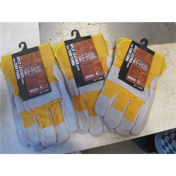 New Split Leather Gloves 3 pair