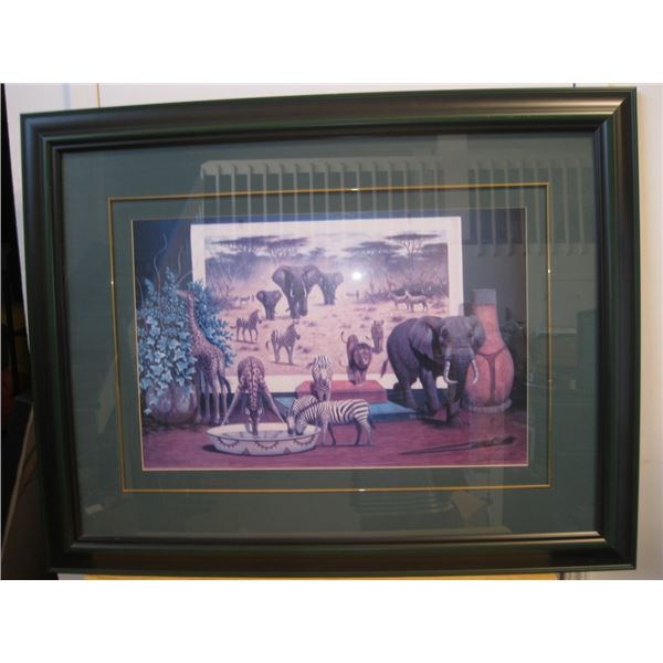 Framed Print of African Animals 45 x 35