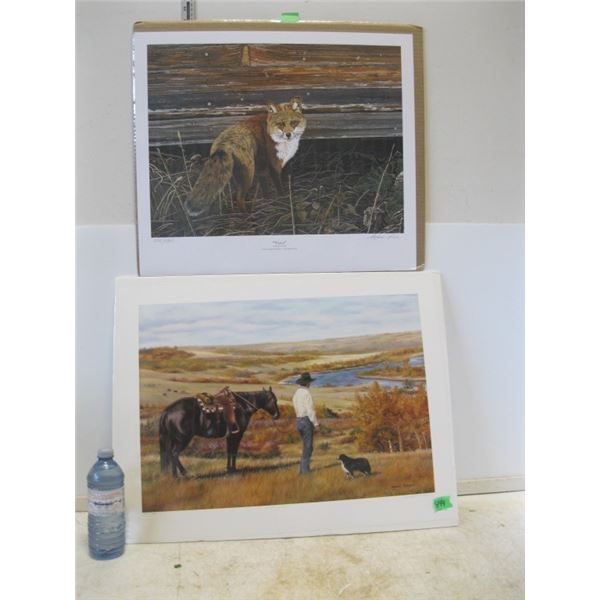 2 Limited Edition Prints "Fall Colors" By Wendy Risdale 152/350 "Visitor" By Stephen Spisak 2142/290
