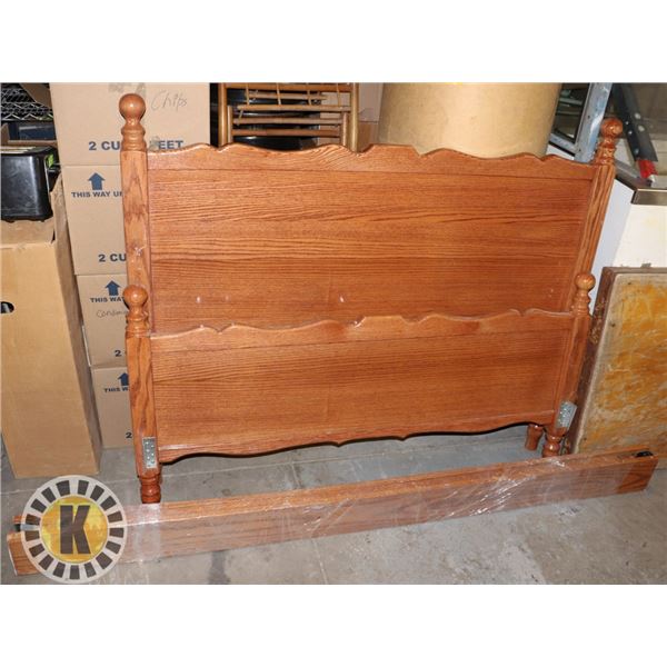 OAK WOOD BED FRAME (SIZE DOUBLE)