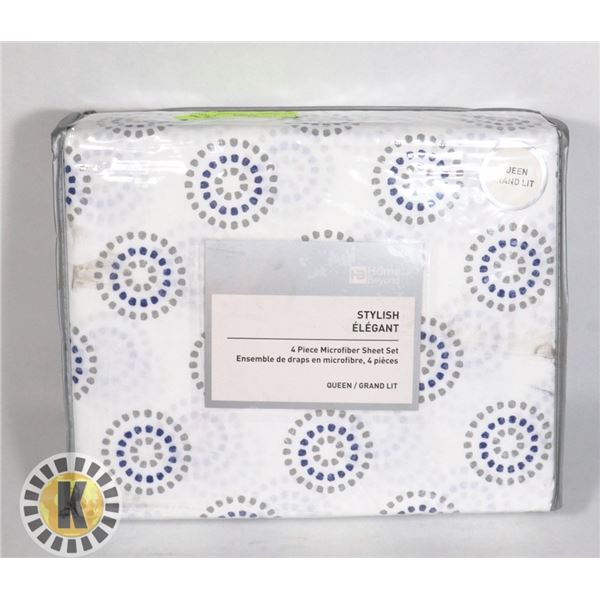 STYLISH 4 PIECE MICROFIBER SHEET SET - QUEEN