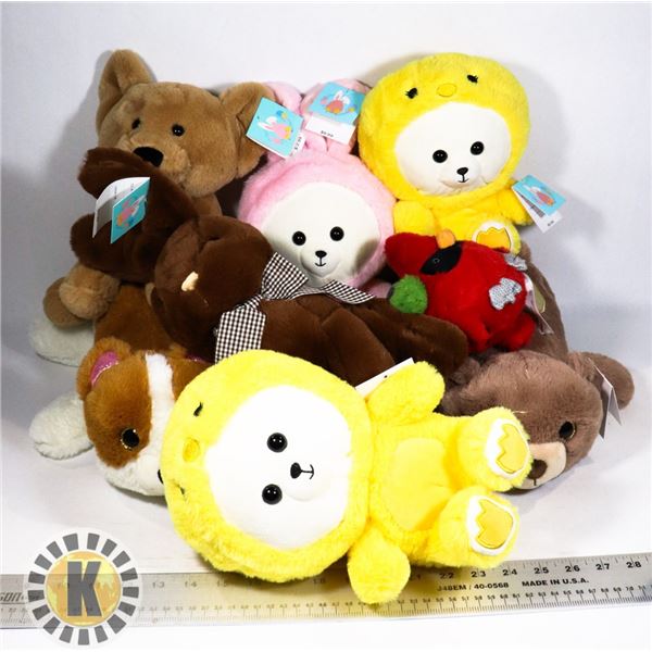 BOX OF ASSORTED NEW STUFFED ANIMALS
