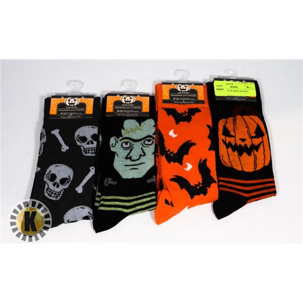 4 NEW PAIRS OF MENS SPOOKY SOCKS