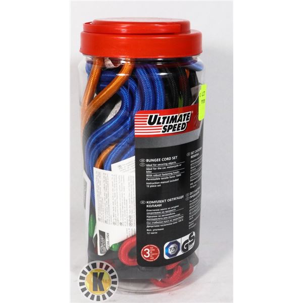 NEW 12PC BUNGEE CORD SET