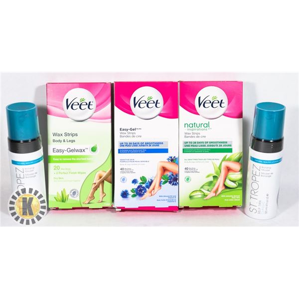 BAG OF ASSORTED HAIR REMOVAL PRODUCT AND MORE