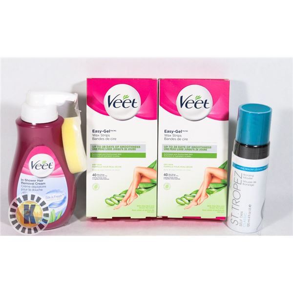 BAG OF ASSORTED HAIR REMOVAL PRODUCT AND MORE