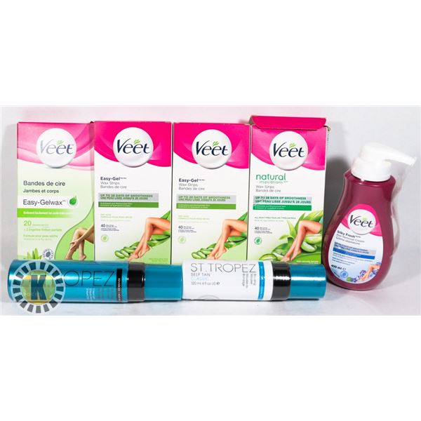BAG OF ASSORTED HAIR REMOVAL PRODUCT AND MORE